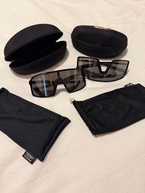 2 Oakley Sutro Black Oversized Shield Sunglasses - Two Pairs